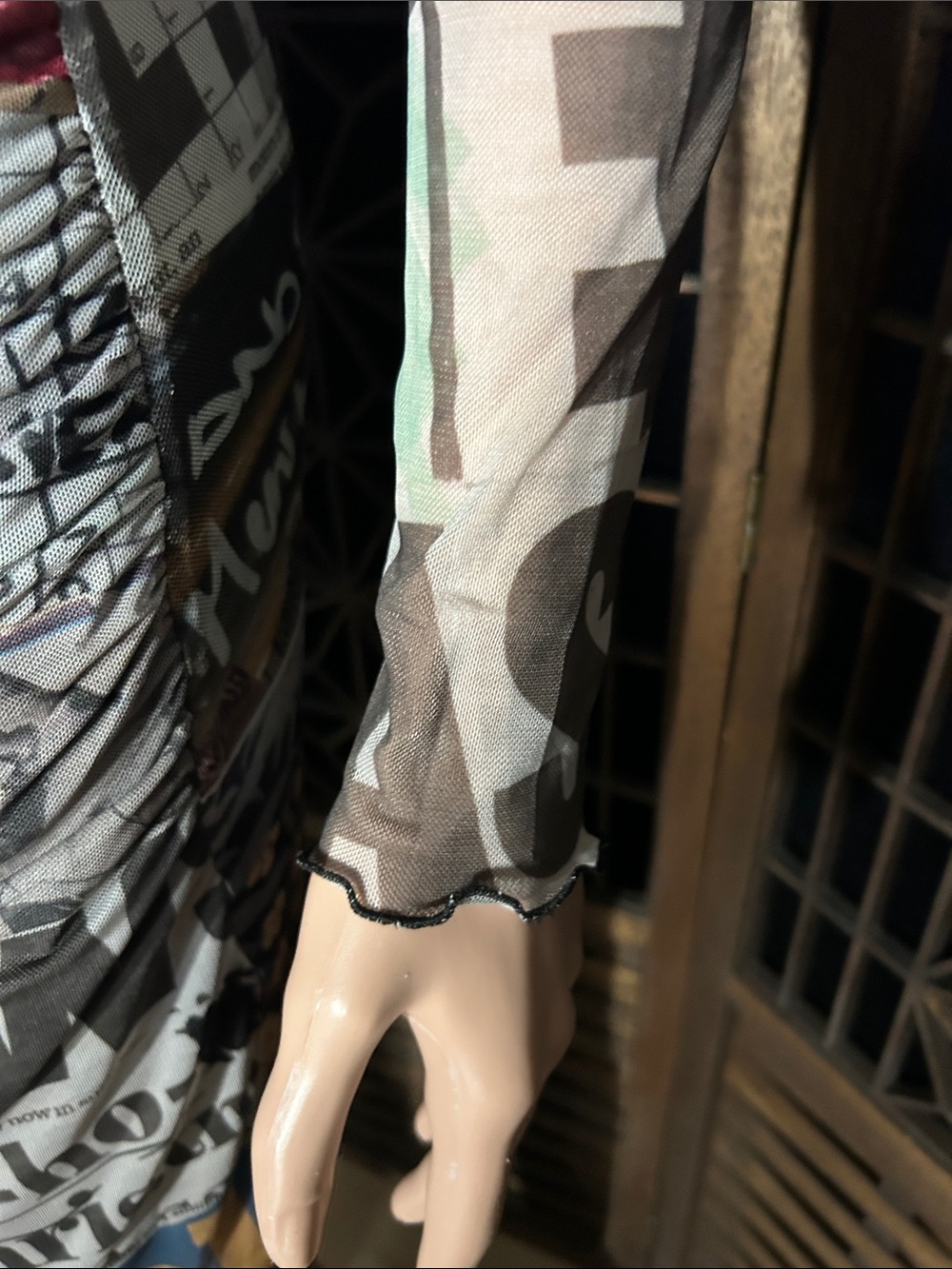 NWT DESIGUAL NEWS PRINT DRESS S - Picture 5 of 15